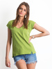 T-shirt z bawełny V-neck zielony (RV-TS-4839.16P)