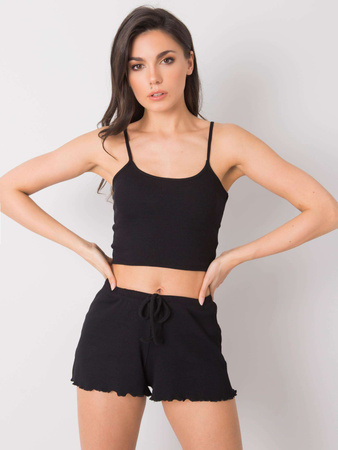 RUE PARIS Czarny crop top (RV-TP-6626.88)