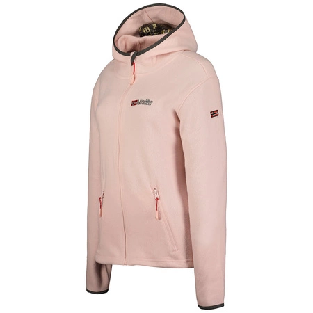 Bluza polarowa damska rozpinana Geographical Norway Unicia EO LADY 235 z kapturem różowa (WW4511F/GNO-PINK)