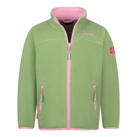 Kurtka polarowa dziewczęca Trollkids Girls Oppdal Jacket XT sportowa rozpinana zielona (415-353)