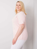 Jasnoróżowa bluzka plus size w prążek (RV-BZ-6323.92)