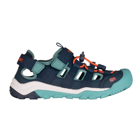 Sandały sportowe dziecięce dla chłopca/dziewczynki Trollkids Kids Kristiansand Sandal XT dark navy/dusky turquoise/glow orange (665-110)