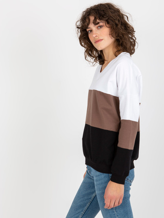 Biało-czarna bluza basic bez kaptura RUE PARIS  (RV-BL-8328.72)