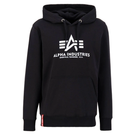 Bluza z kapturem męska Alpha Industries Basic Hoody sportowa kangurka regulowana czarna (178312-03)