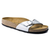 Klapki damskie Birkenstock Madrid Birko-Flor Silver srebrne regular szerokie (0040411)