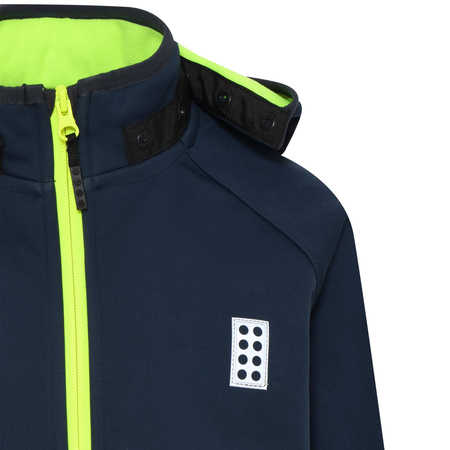 Kurtka przeciwdeszczowa dziecięca Lego Wear LWSKY 764 Softshell Jacket żółto-granatowa (11010179-590A)