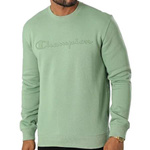 Męska bluza Champion Legacy CREWNECK SWEATSHIRT w kolorze zielonym (218283GS088)