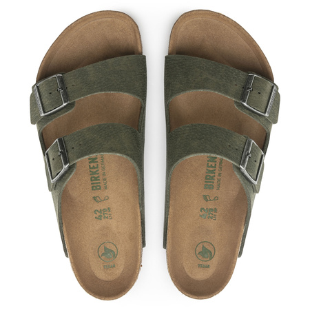 Klapki Birkenstock Arizona Vegan damskie/męskie Microfaser Regular na szeroką stopę zielone (1024550)