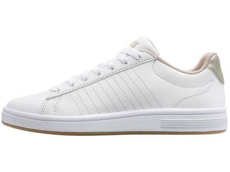 Buty sportowe białe damskie K-Swiss COURT SHIELD tenisówki z naturalnej skóry (96599-997-M)