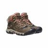 Wyprzedaż - Buty trekkingowe damskie Keen Ridge Flex Mid WP Timberwolf/Brick Dust wodoodporne oddychające brązowe (KE-1024921)