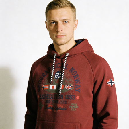 Bluza Geographical Norway GEXPE BURGUNDY DB MEN 100 bordowy męska (WZ3006H/GN-Burgundy)