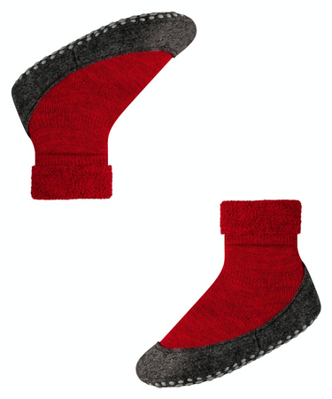 Wyprzedaż - Kapcie dziecięce z wełną merino FALKE Cosyshoe Teens SO CP fire antypoślizgowe (10560-8150)