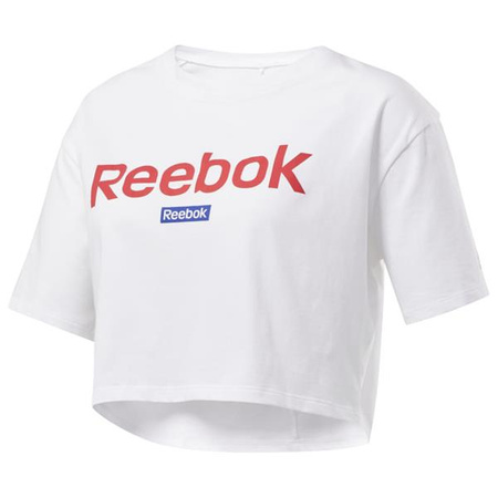 Damska koszulka Reebok LINEAR Logo CROP TEE w kolorze białym (FI2031)