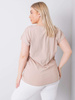 Beżowy t-shirt plus size z bawełny (RV-BZ-6327.67)