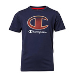 T-shirt chłopięcy Champion Legacy z okrągłym dekoltem granatowy (305978BS503)