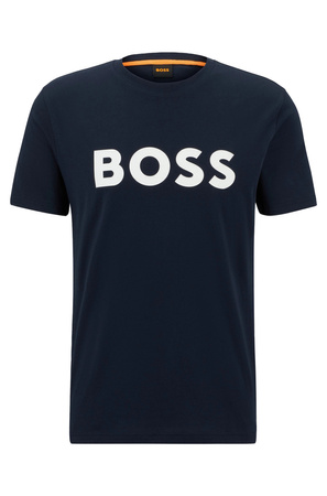 T-shirt męski BOSS Thinking 1 BLU koszulka na lato regular fit granatowa (50481923-405)