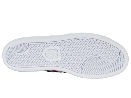 Męskie sneakersy K-Swiss COURT TIEBREAK II WHITE/PEACOAT/SAMBA RED-M (04413-983-M)