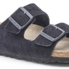 Klapki damskie/męskie Birkenstock Arizona Soft Footbed Suede Leather Midnight granatowe regular szerokie (1020732)