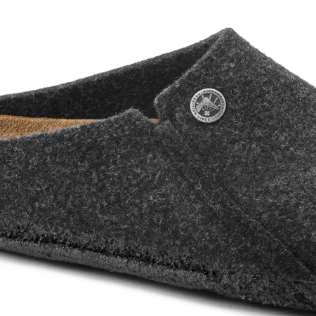Kapcie męskie/damskie Birkenstock Zermatt Cozy Home Anthracite z wełnianego filcu regular szerokie (1014938)