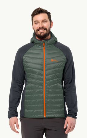 Kurtka męska outdoorowa Jack Wolfskin Routeburn Pro Hybrid M hybrydowa nieprzemakalna zielona (1710511_4311)