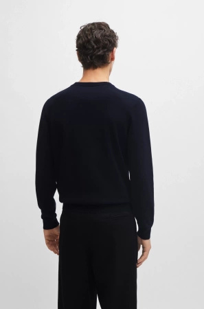 Sweter z dekoltem w serek BOSS Pacello-L BLU (50506042-404)