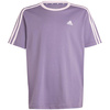 Koszulka dla dzieci adidas Essentials 3-Stripes Cotton Loose Fit Boyfriend Tee fioletowa (IL3276)
