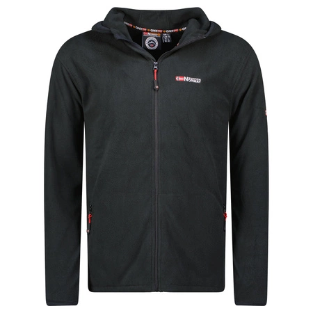 Bluza polarowa męska Geographical Norway UNICIA  MEN 224 regularny krój z kapturem czarna (WX3713H/GN)