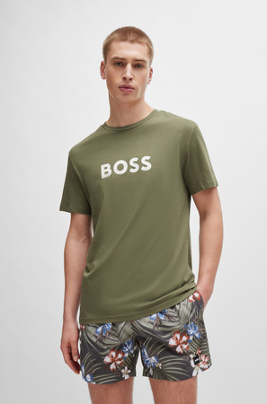 T-shirt męski BOSS RN Beige/Khaki zielony (50503276-250)