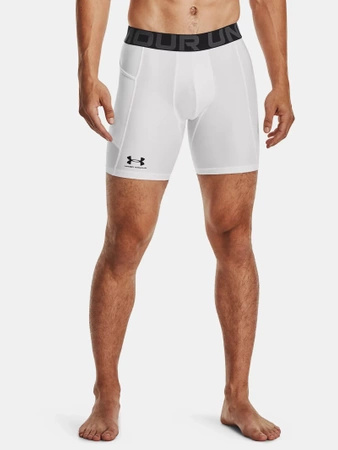 Spodenki kompresyjne męskie UNDER ARMOUR HeatGear® oddychające białe (1361596-100)