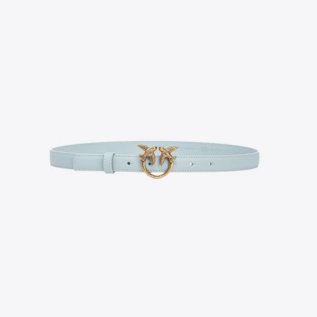 Skórzany pasek z klamrą Pinko LOVE BERRY H2 BELT 100143-A0F1 błękitny (2 cm)