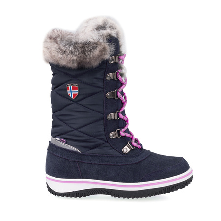 Buty zimowe dziewczęce Trollkids Girls Holmenkollen Snow Boots dla dziewczynki granatowe (171-114)