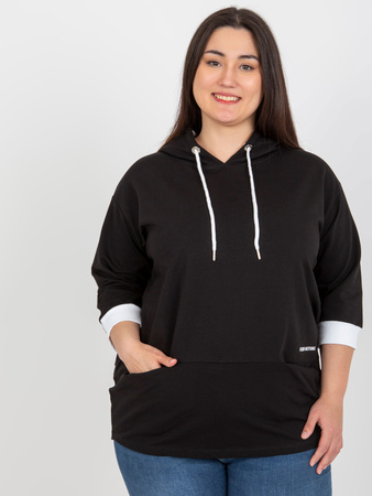 Czarna dresowa bluza plus size z kieszeniami  (RV-TU-8241.54P)