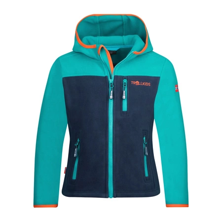 Kurtka polarowa dziecięca TrollKids Kids Stavanger Jacket mystic blue/lake blue oddychająca niebieska (706-192)