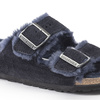 Klapki ocieplane Birkenstock Arizona VL Shearling Midnight skóra zamszowa szerokie regular (1020592)