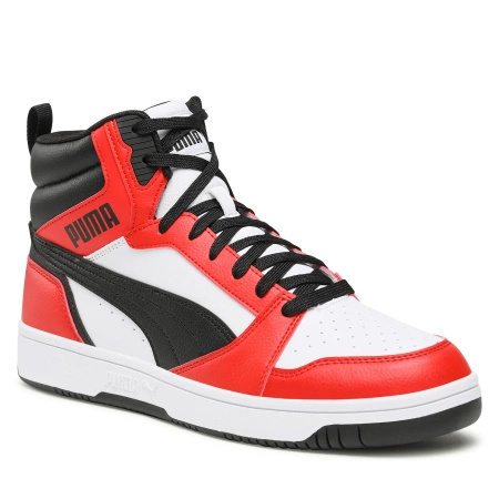 Sneakersy męskie Puma Rebound v6 SoftFoam+ buty sportowe biało-czarno-czerwone (392326-04)