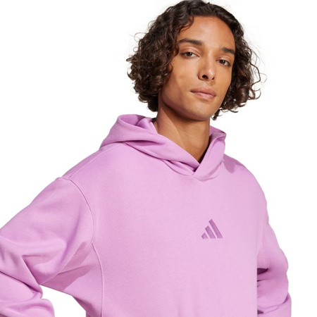 Bluza polarowa z kapturem męska adidas ALL SZN French Terry Hoodie M sportowa różowa (IY4160)