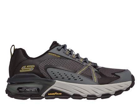 Buty męskie trekkingowe Skechers Max Protect wodoodporne outdoorowe szare (237303-BKCC)