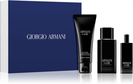 Giorgio Armani Code Pour Homme żel pod prysznic 75ml + miniaturka 15ml + woda toaletowa - 75ml (REFILLABLE)
