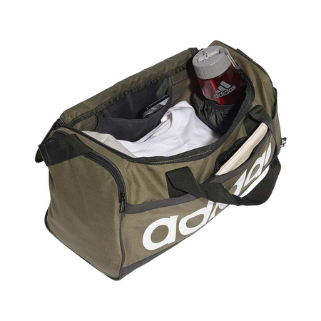 Torba sportowa damska/męska Adidas Linear Duffel S Olistr/Black/White zielona (HR5354)