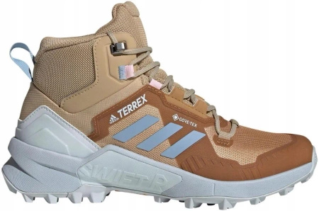 Wyprzedaż - Buty dziecięce trekkingowe adidas Terrex Swift R3 Mid GTX W brązowe (FZ3011)