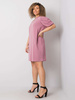 Wyprzedaż - Brudnoróżowa sukienka plus size z bawełny (RV-SK-6319.65)