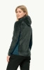 Wyprzedaż - Kurtka polarowa damska Jack Wolfskin Rotwand Hooded FZ W sportowa bluza z kapturem zielona (1710742_4167)