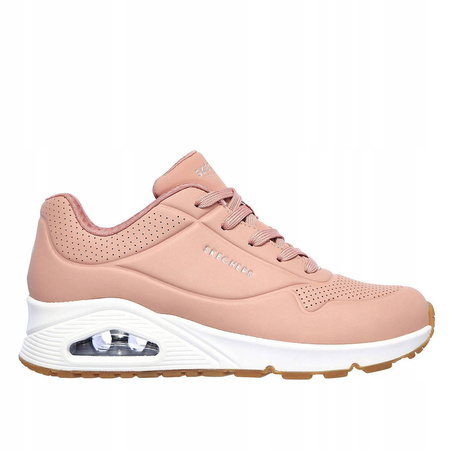 Wyprzedaż - Sneakersy damskie różowe Skechers Uno Stand On Air lifestylowe sportowe różowe (73690-ROS)