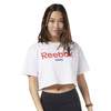 Damska koszulka Reebok LINEAR Logo CROP TEE w kolorze białym (FI2031)