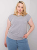 Szara melanżowa bluzka plus size bawełniana (RV-BZ-6333.88)