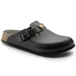 Chodaki męskie Birkenstock Boston ESD Black skóra naturalna klapki dla lekarza regular szerokie (0061360)