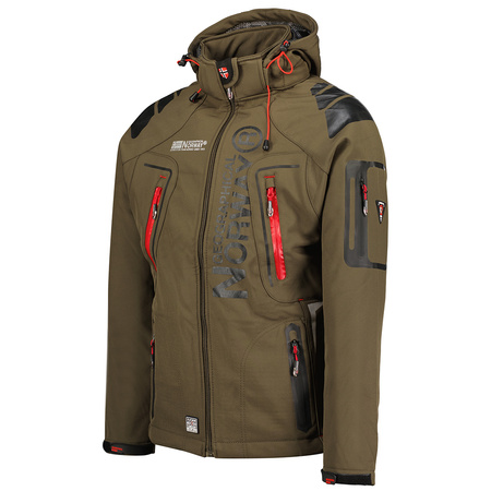 Kurtka zimowa męska Geographical Norway Techno KAKI-RED DB MEN 056 wiatroszczelna nieprzemakalna zielona (WW4342H/GN)