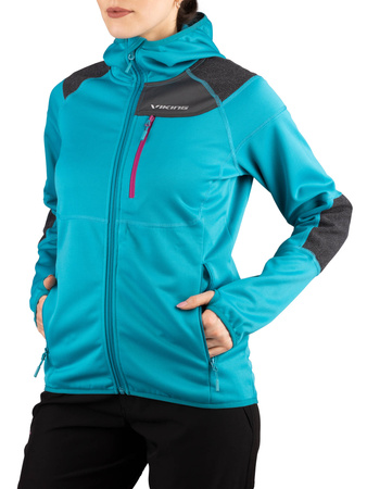 Bluza damska sportowa z kapturem Viking Yosemite Lady treningowa turkusowa (720/24/1232/7046)