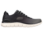 Buty sportowe męskie Skechers Track Ripkent Memory Foam oddychające czarne (232399-OLBK)