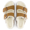 Klapki ocieplane z wełną owczą Birkenstock Arizona VL Shearling Mink skóra zamszowa wąskie narrow (1001135)